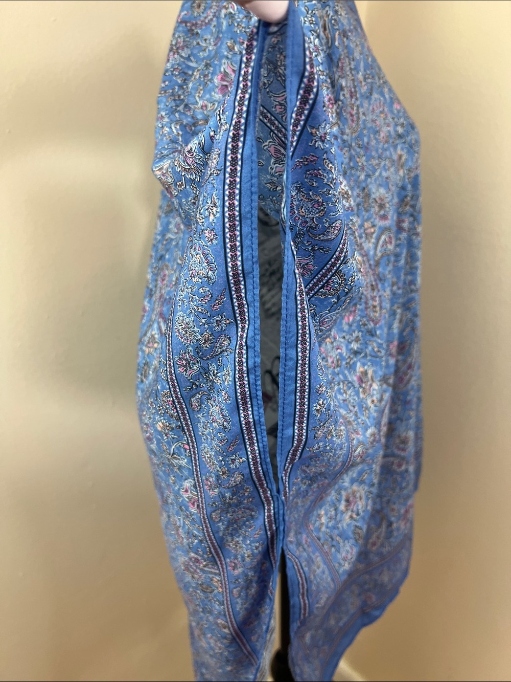 Blue Boho Paisley Kimono Wrap/Cardigan – One Size - Picture 5 of 5